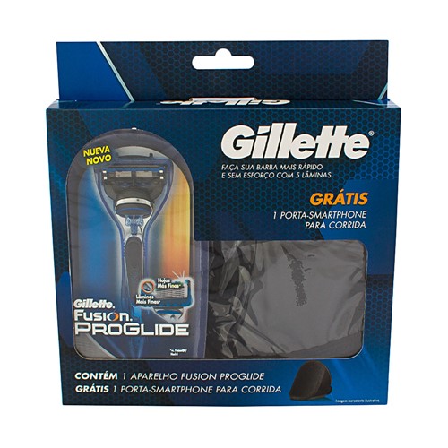 Aparelho de Barbear Gillette Fusion ProGlide com 1 Unidade + Grátis Porta-Smartphone