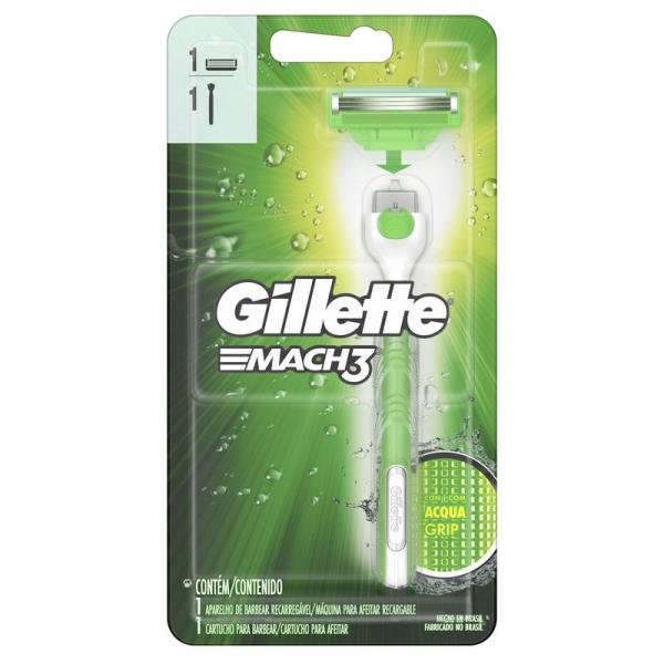 Aparelho de Barbear Gillette Mach3 Acqua-Grip Sensitive