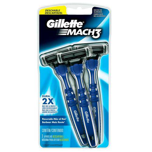 Aparelho de Barbear Gillette Mach3 Descartável (3 Unidades)