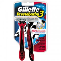 Aparelho de Barbear Gillette Prestobarba 3 Fast Shave Extra Suave - 2 Unidades