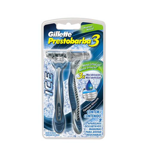 Aparelho de Barbear Gillette Prestobarba 3 Ice com 2 Unidades