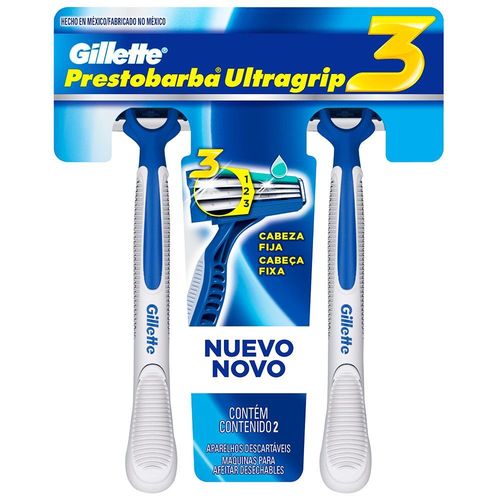 Aparelho de Barbear Gillette Prestobarba Ultragrip 3 - 2 Unidades