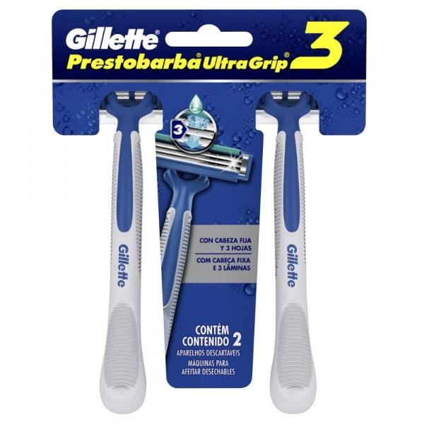 Aparelho de Barbear Gillette Prestobarba Ultragrip 3 C/ 2 Unidades