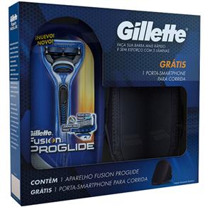 Aparelho de Barbear Gillette Proglide + Porta Smartphone para Corrida