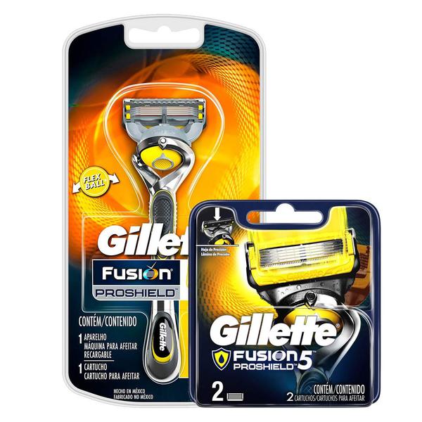 Aparelho de Barbear Gillette Proshield Fusion + 2 Cargas