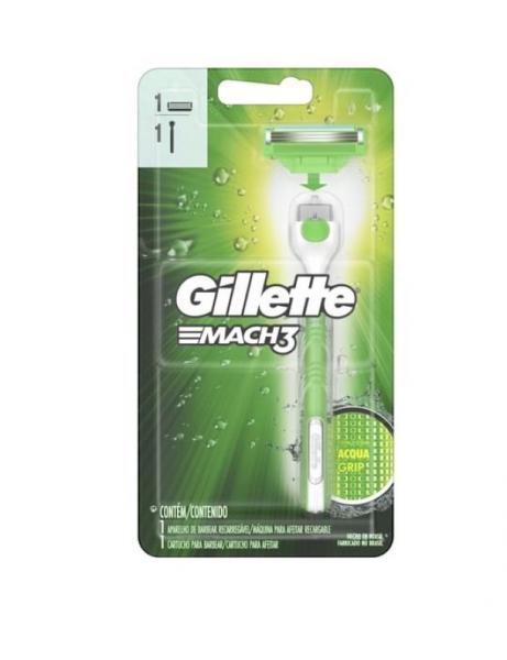 Aparelho de Barbear Masculino Gillette Mach3 Sensitive Acqua