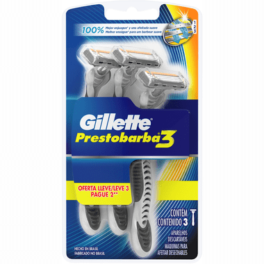 Aparelho de Barbear Sensitive Gillette Leve 3 Pague 2