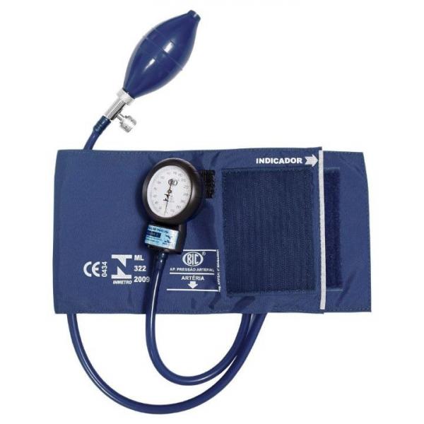 Aparelho de Pressão Esfigmomanômetro BIC Nylon e Fecho de Contato - Azul Escuro