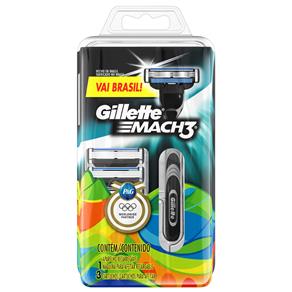 Aparelho Gillette Mach3 com 2 Cargas - Edição Especial Jogos Rio 2016