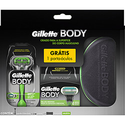 Aparelho para o Corpo Gillette Body com Cartuchos Gillette Body 2 Unidades + Porta Óculos de Sol