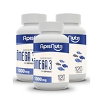 Apisnutri Kit 3x Omega 3 Oleo De Peixe 1000mg 120 Caps