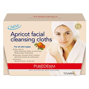 Apricot Facial Cleansing Cloths Purederm - Lenço de Limpeza Facial 12 Unidades