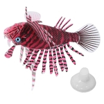 Aquarium Artificial Fish Floating Fish Tank Fake Tropical Lionfish Glossy Effect Silicone Fish Realistic Moving Fish Ornaments Suction Cup Decorations
