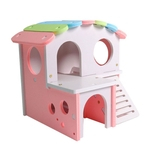 Arco-íris Duplo Deck Esquilo Rato Hamster Ninho Casa Villa Gaiola Pequeno Animal De Estimação Brinquedo