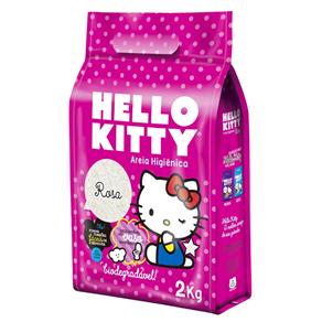 Areia Higiênica P/ Gatos Hello Kitty Bio Fina(Rosa) 2KG