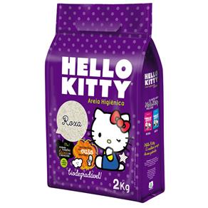 Areia Higiênica P/ Gatos Hello Kitty Bio Grossa(Roxa) 2KG