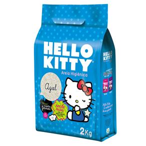 Areia Higiênica P/ Gatos Hello Kitty Clássica(Azul) 2KG