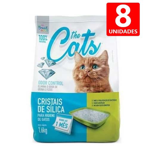 Areia Higiênica para Gatos Sílica Micro Cristais em Gel 1,6KG The Pets Brasil 8 Un