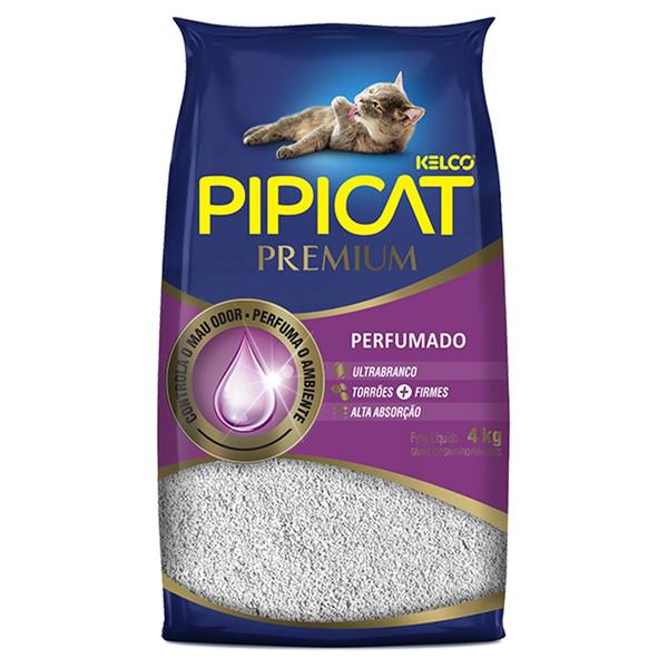 Areia Higiênica Pipicat Premium Perfumada 4kg - Kelco