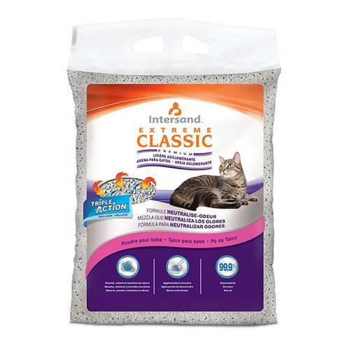 Areia Sanitária Intersand Extreme Classic para Gatos Baby Powder - 7kg