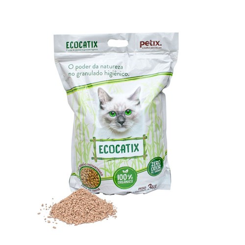 Areia Sanitária para Gatos Biodegradável Ecocatix 3kg