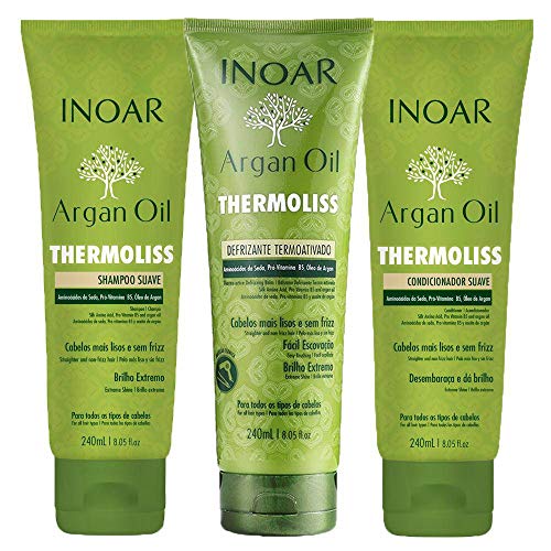 Argan Oil Thermoliss Inoar - Shampoo 240ml + Condicionador 240ml + Argan Oil Balsamo 240ml