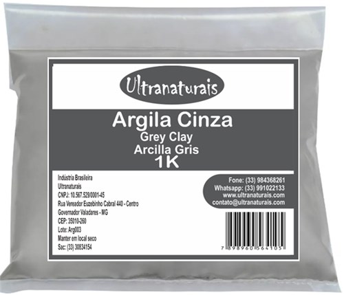 Argila Cinza K - Ultranaturais