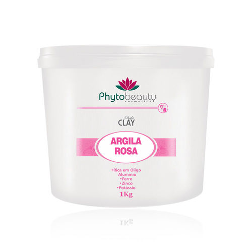Argila Rosa 1Kg Phyto Clay Phytobeauty - Hidratante, Calmante, Anti Flacidez Facial e Corporal