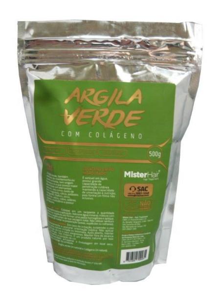Argila Verde com Colágeno Mister Hair 500 G