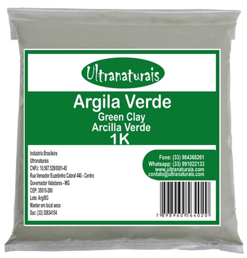 Argila Verde K - Ultranaturais