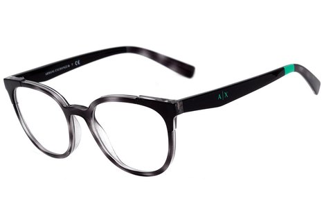 Armani Exchange Ax 3051 - Óculos de Grau 8251 Preto Brilho