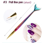 Art Pen Pintura Nail Ferramenta Cauda da sereia Acrílico UV Gel Linha desenho de escova de unhas