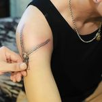 Arte Corporal Provisória Da Etiqueta Da Tatuagem Do Braço Impermeável Do Projeto Do Zíper 3d