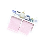 Artigo da limpeza do perfume dos cuidados com a pele do rack de toalha do rosa de Accs do banheiro da casa de bonecas