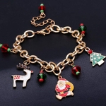 Árvore De Natal Pulseira Santa Pingente Cadeia Bangle Mulheres Girl Party Jewelry Gift