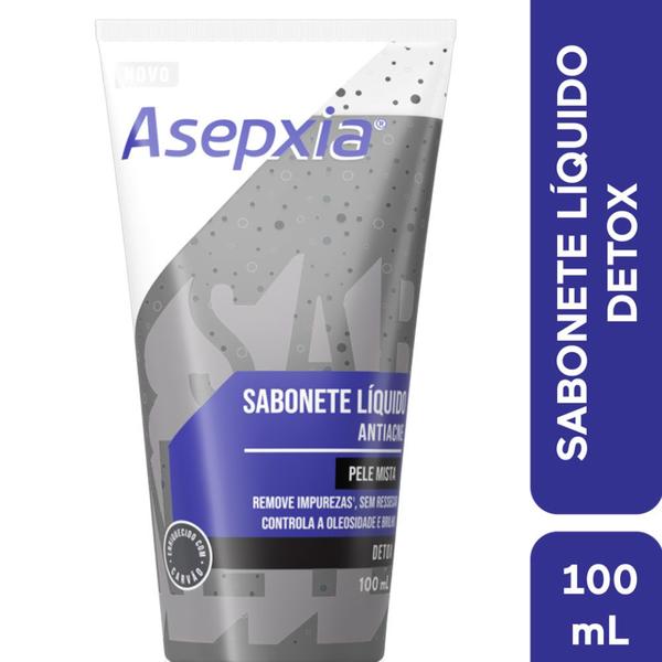 Asepxia Detox Sabonete Líquido Antiacne Pele Mista 100mL