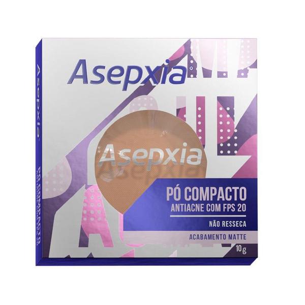Asepxia Pó Compacto Antiacne Fps 20 Bege Médio 10g - Genomma
