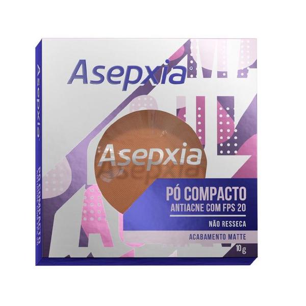 Asepxia Pó Compacto Antiacne Fps 20 Marrom 10g - Genomma