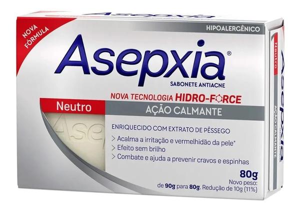 Asepxia Sabonete Antiacne Neutro Ação Calmante 80g