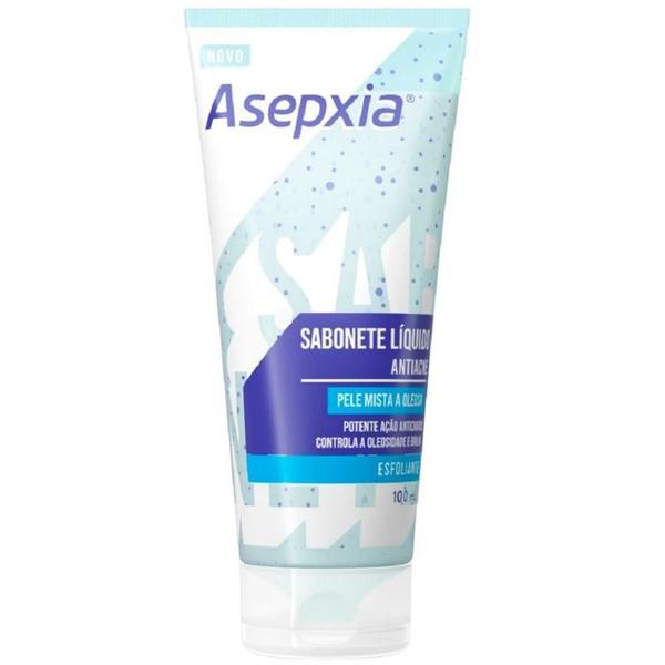 Asepxia Sabonete Líquido Antiacne Esfoliante Pele Mista a Oleosa 100ml