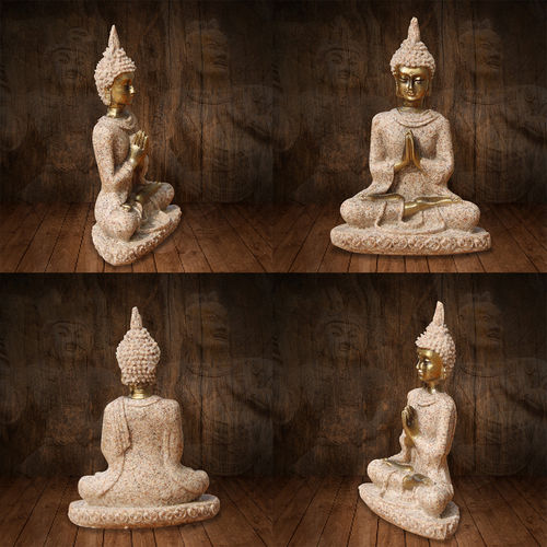 Assentado Buda Shakyamuni Estátua Arenito Amitabha Meditação Figura Casa 1