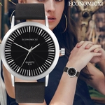 ECONOMICXI Sleek Minimalist Dial Round Belt Women's Watch Jewelry Gift E11-U