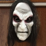 Assustador longos cabelos negros Blooding Santo Máscara Cosplay Halloween Partido Prop