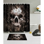 Assustador Rusty Shower Curtain Rotten Halloween Skull and Bath Mat Set Tecido Banho de poliéster impermeável para Banheira Decor Art