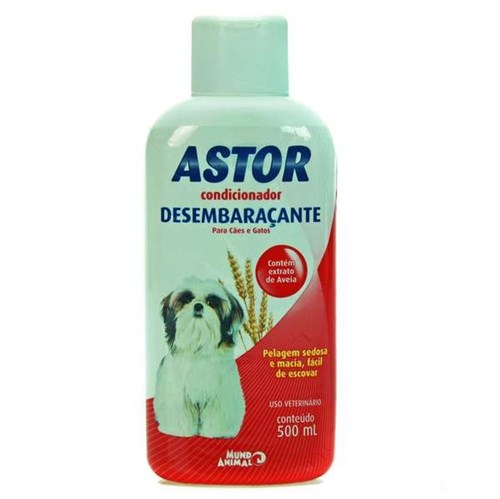 Astor Condicionador Desembaraçante Extrato de Aveia Cães e Gatos 500 Ml - Mundo Animal