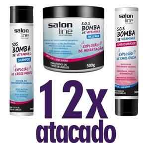 Atacado - Kit Linha Bomba - Shampoo + Codicionador + Máscara