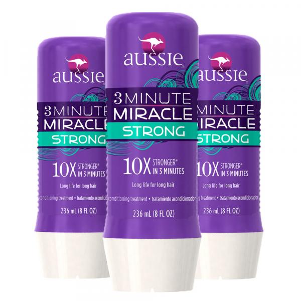 Aussie 3 Minute Miracle Strong - Kit de Máscara de Hidratação