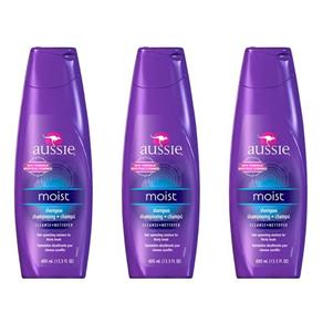 Aussie Moist Shampoo 400ml - Kit com 03