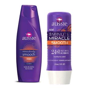 Aussie Smooth Shampoo 400Ml + Aussie Smooth Tratamento Capilar 3 Minutos Milagrosos 236Ml