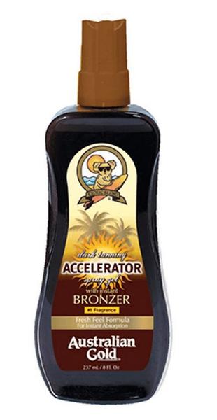 Australian Gold Accelerator Dark Tanning Instant Bronzer Spray Gel Bronzeador